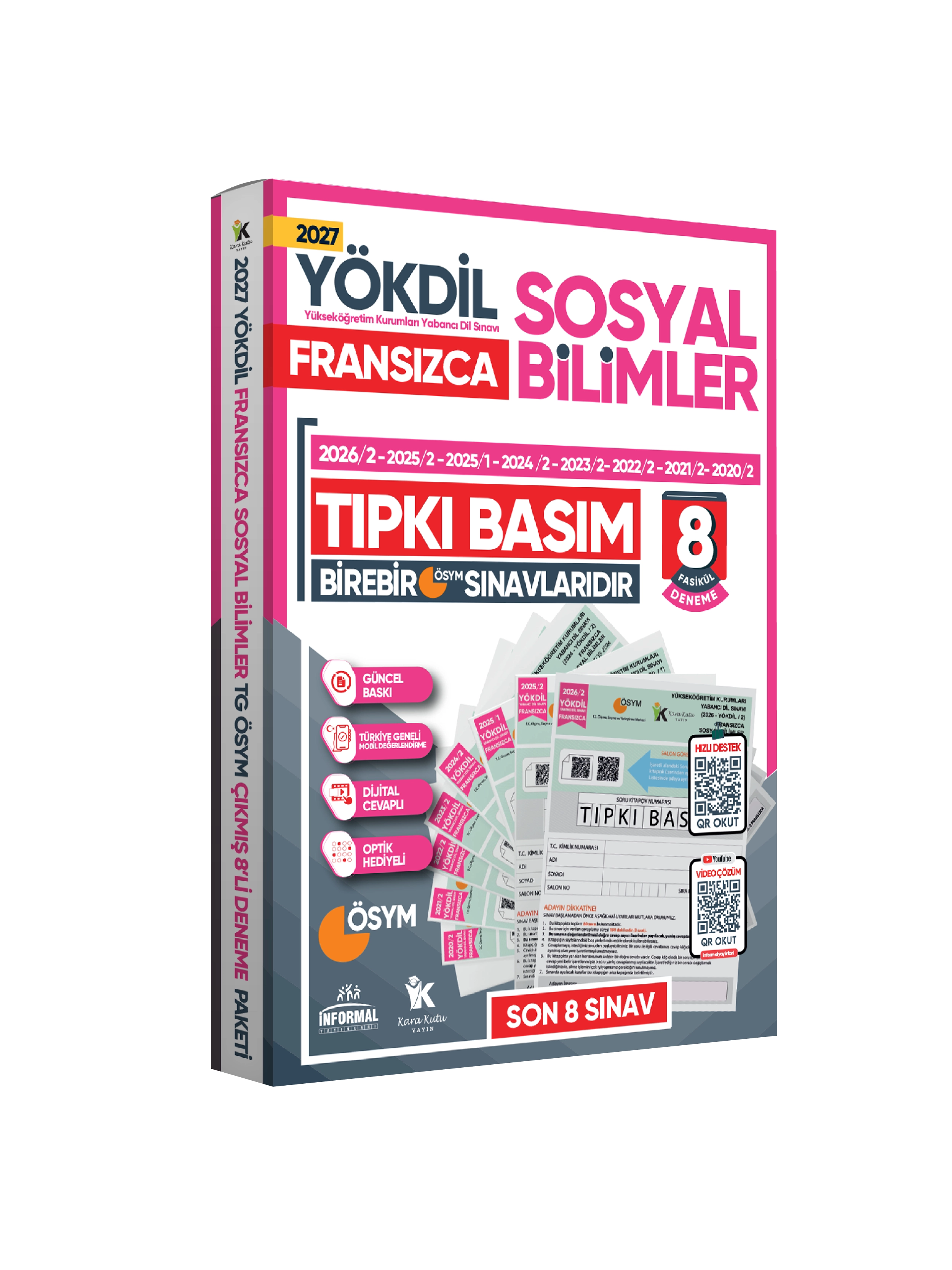 2027 YÖKDİL Fransızca SOSYAL BİLİMLER ÖSYM Çıkmış Soru Tıpkı Basım 8li Deneme Paketi