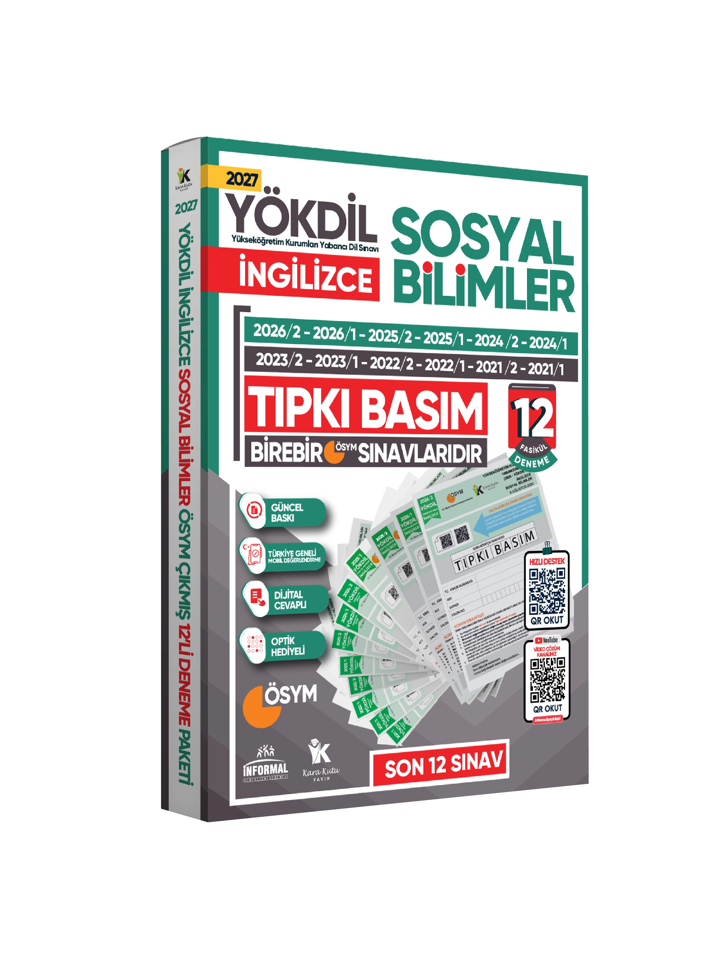 2027 YÖKDİL İngilizce SOSYAL BİLİMLER ÖSYM Çıkmış Soru Tıpkı Basım Deneme Paketi 12li Türkiye Geneli