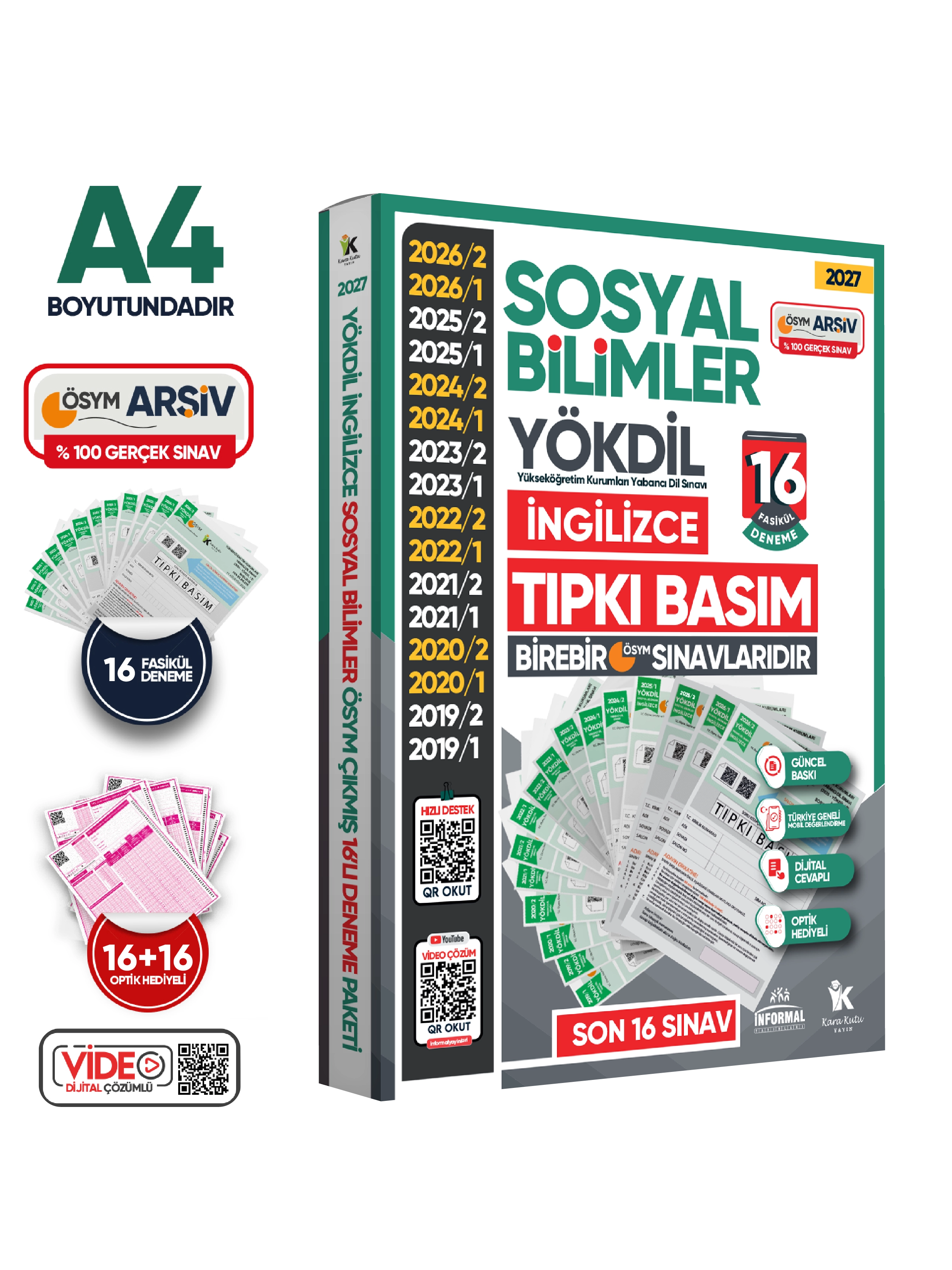 2027 YÖKDİL İngilizce SOSYAL BİLİMLER ÖSYM Çıkmış Soru Tıpkı Basım Deneme Paketi 16li Türkiye Geneli